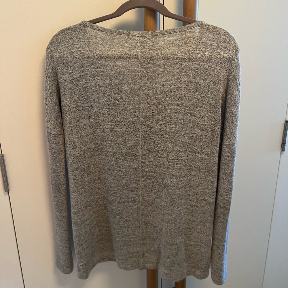 Rag & Bone Grey Theo Long Sleeve V-neck Tee - Picture 3 of 4